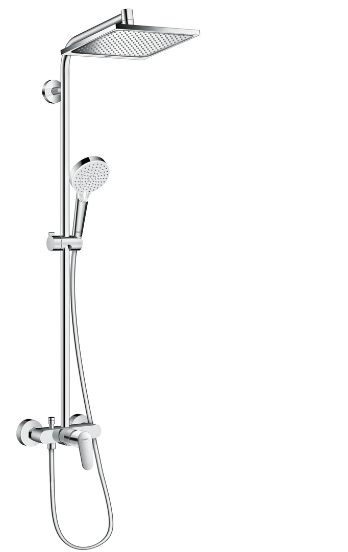 Hansgrohe Crometta E opbouw regendouche met mengkraan chroom