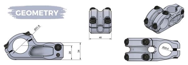 Potence Pride Racing Cayman V2 HD 31.8 mm Bleu