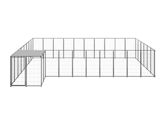 Chenil extérieur cage enclos noire 440 x 550 x 110 cm 02_0000504