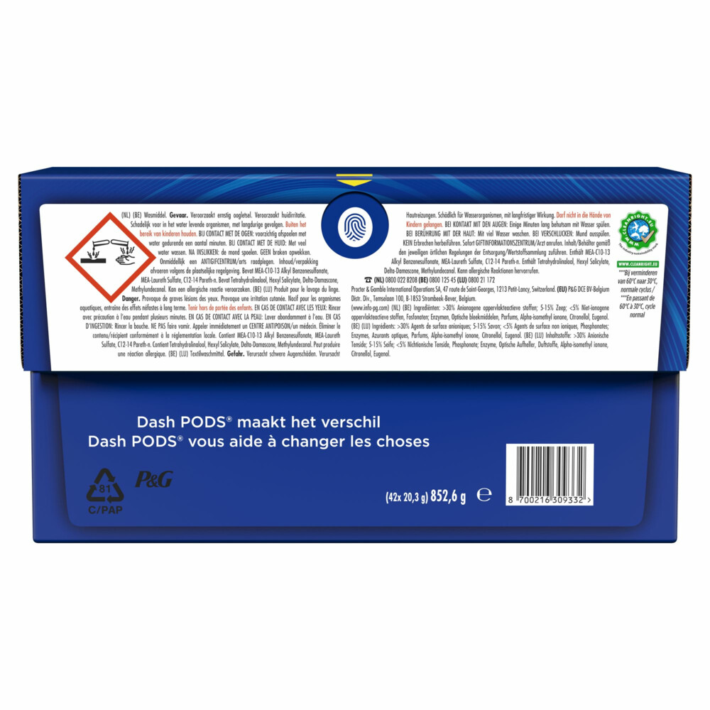 Dash Wasmiddelcapsules 3in1 Pods Witter dan Wit42 stuks