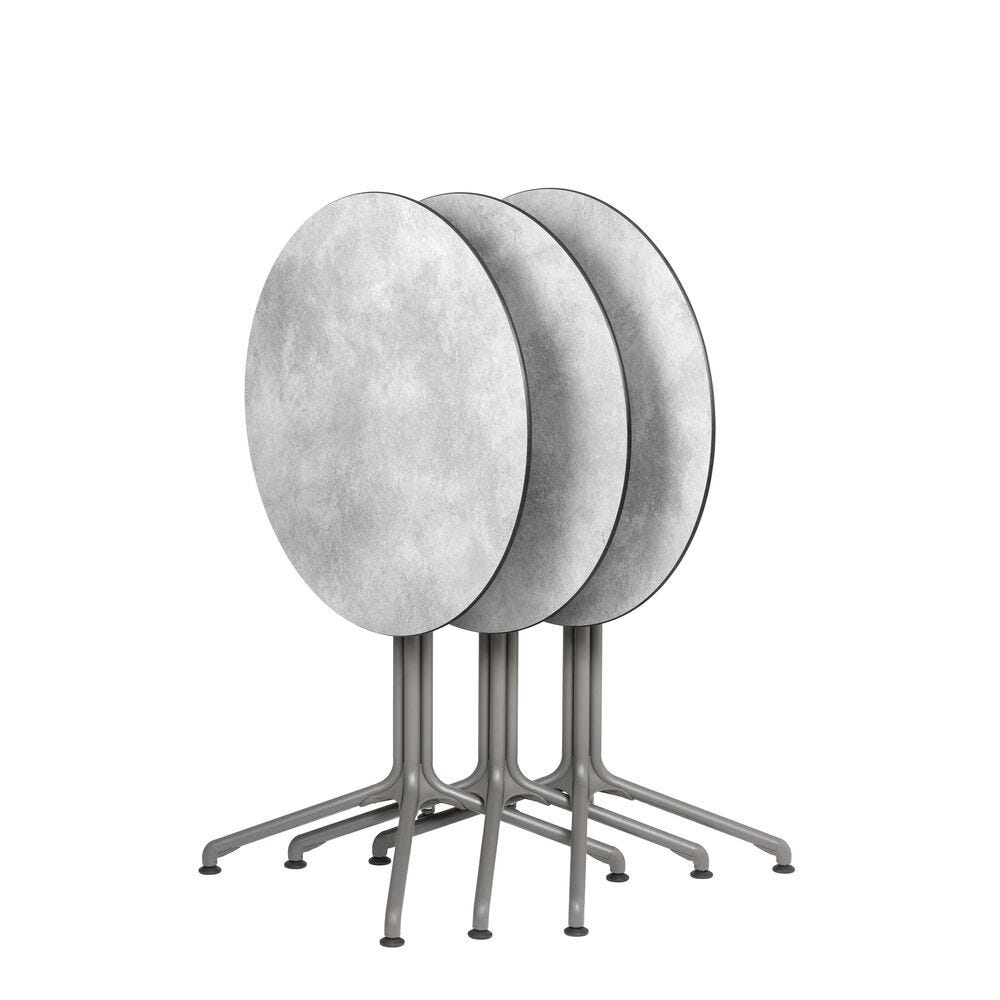 Runde Tischplatte, Ø69 cm Durchmesser Horizon HPL Grau Ciment