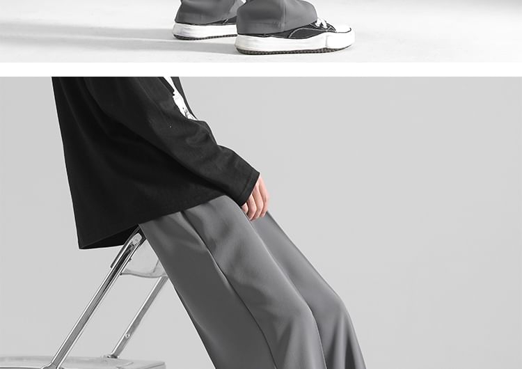 Naideth - Hoge taille effen wijde broek