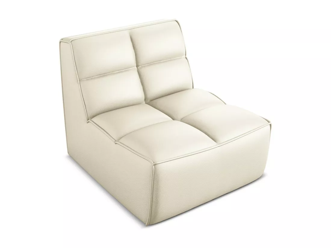 Fauteuil en Cuir artificiel - beige clair - KALAI