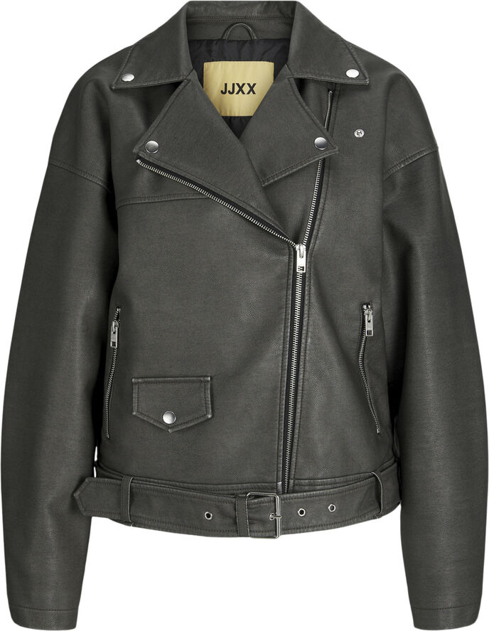 JJXX JXFRIDA WASHED PU BIKER JKT OTW LN Black/rub off