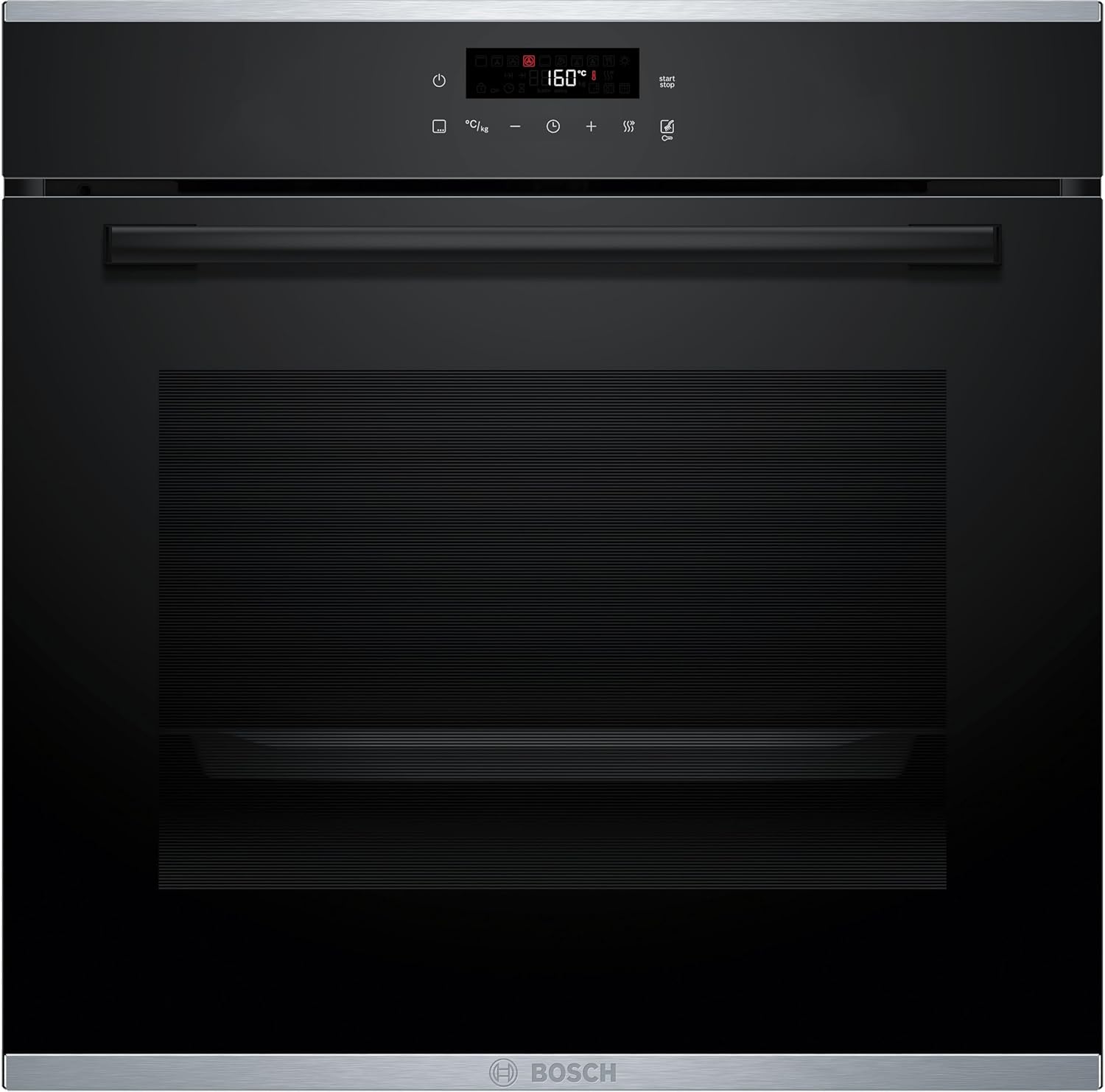 Bosch HBA272BB3, Serie 4, Einbau-Backofen, 60 x 60 cm, Pyrolyse-Selbstreinigung, LED Touch Control, 3D-Heißluft, 10 Automatikprogramme, Hydrolytische Reinigungshilfe, Schnellaufheizung, Schwarz