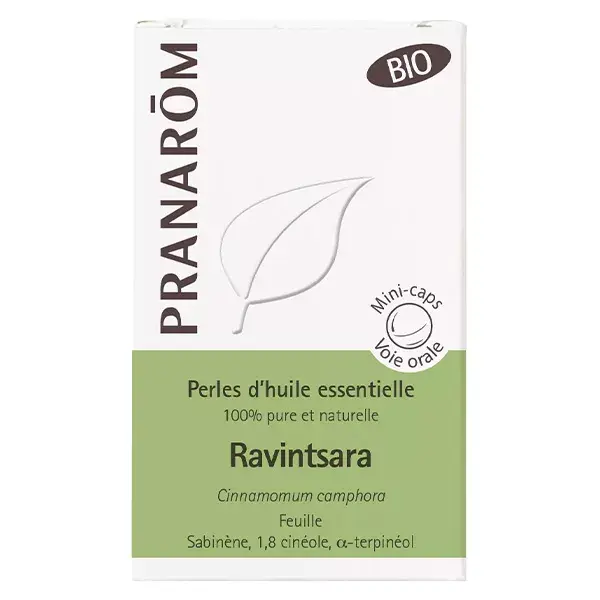 Pérolas de Óleo Essencial de Ravintsara Orgânico Pranarom - 60 unidades