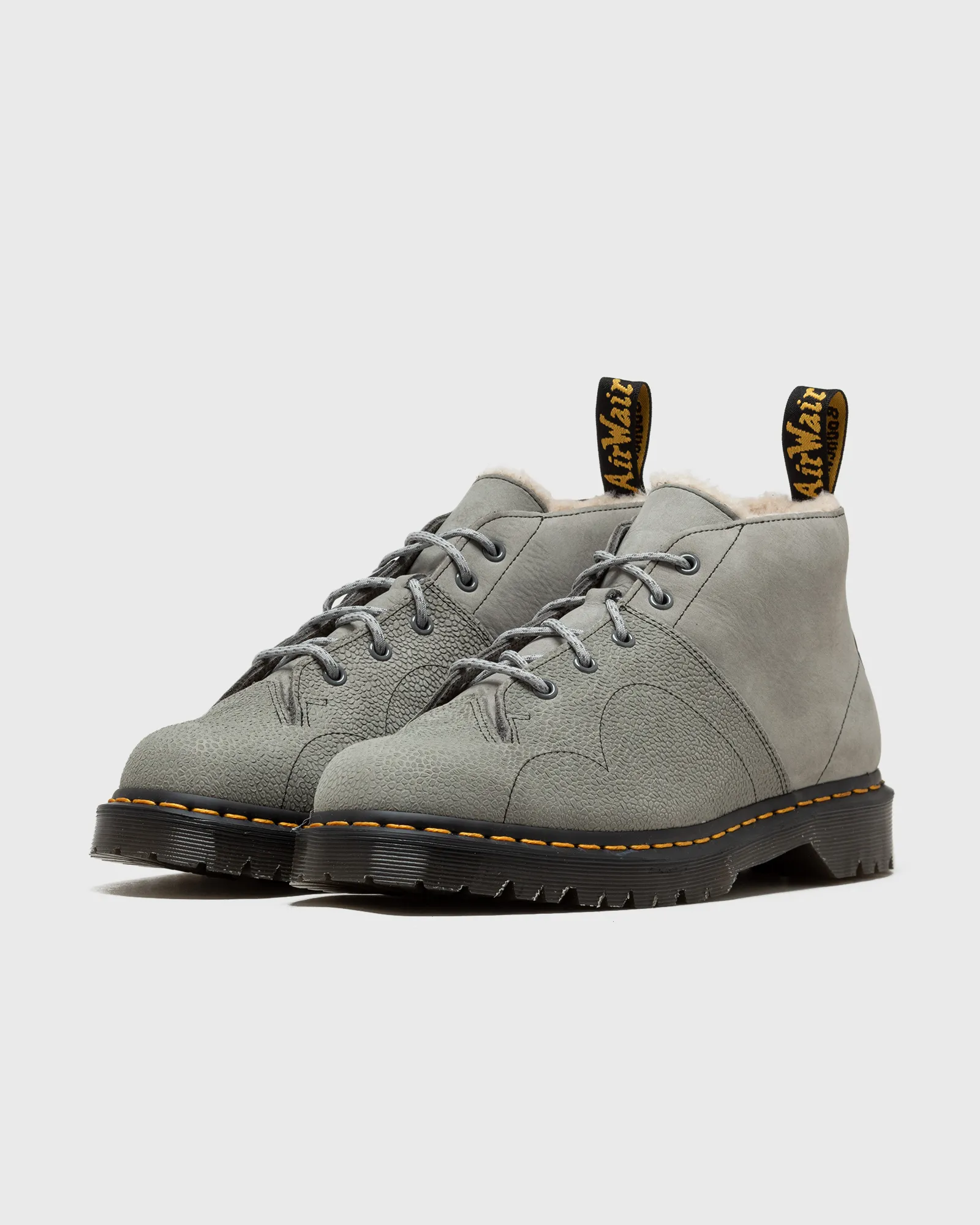 Dr.Martens Church Mid Grey Nubuck Shoulder+Nubuck Pebble Emboss