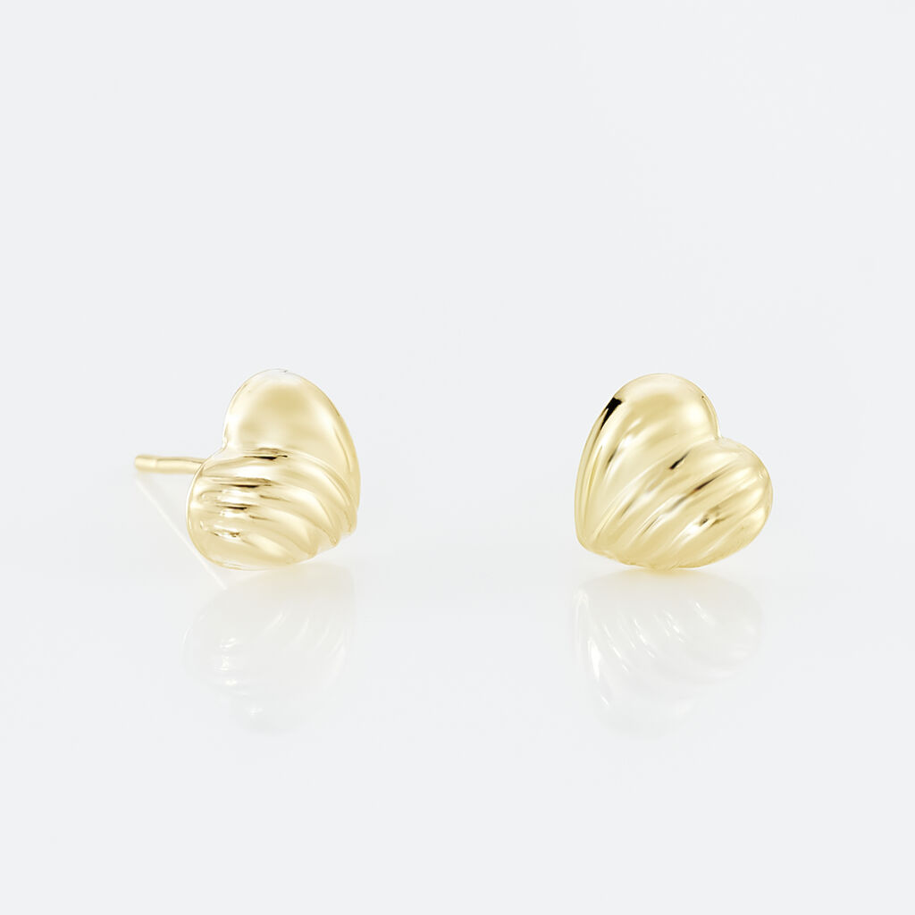 Boucles D'oreilles Puces Anne-maudae Cœurs Or Jaune