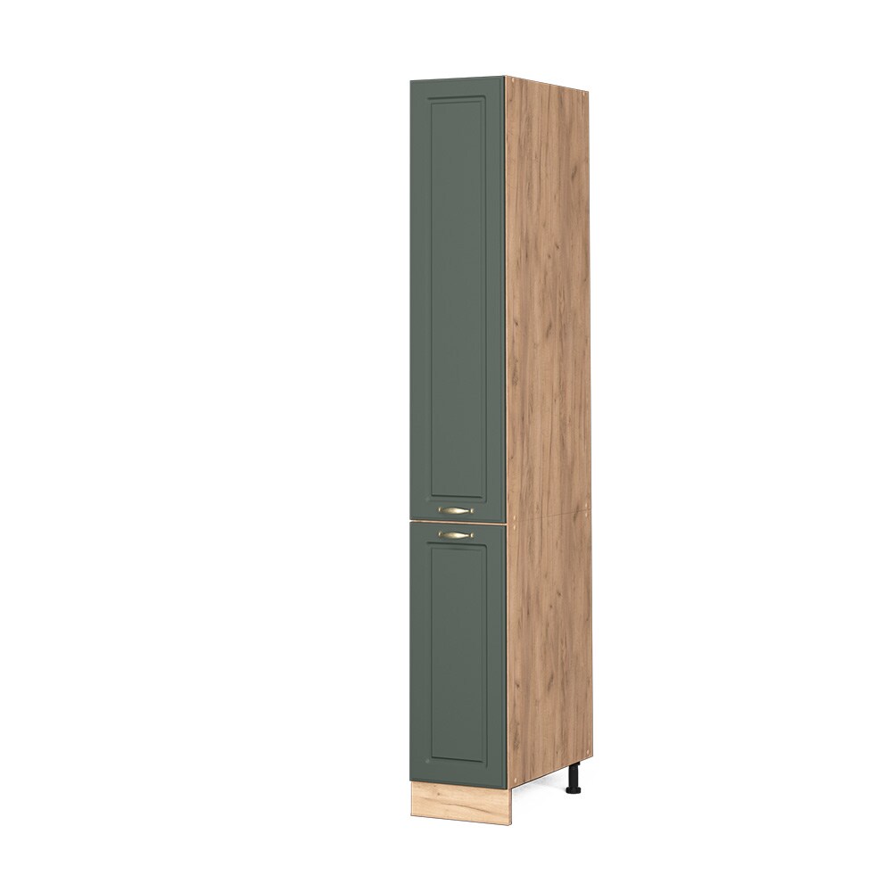 Vicco Apothekerhochschrank Küchenschrank Küchenmöbel Fame-Line Eiche Grün-Gold Landhaus 30 cm Küche Einbauküche Einschübe Aufbewahrung Küchenzeile