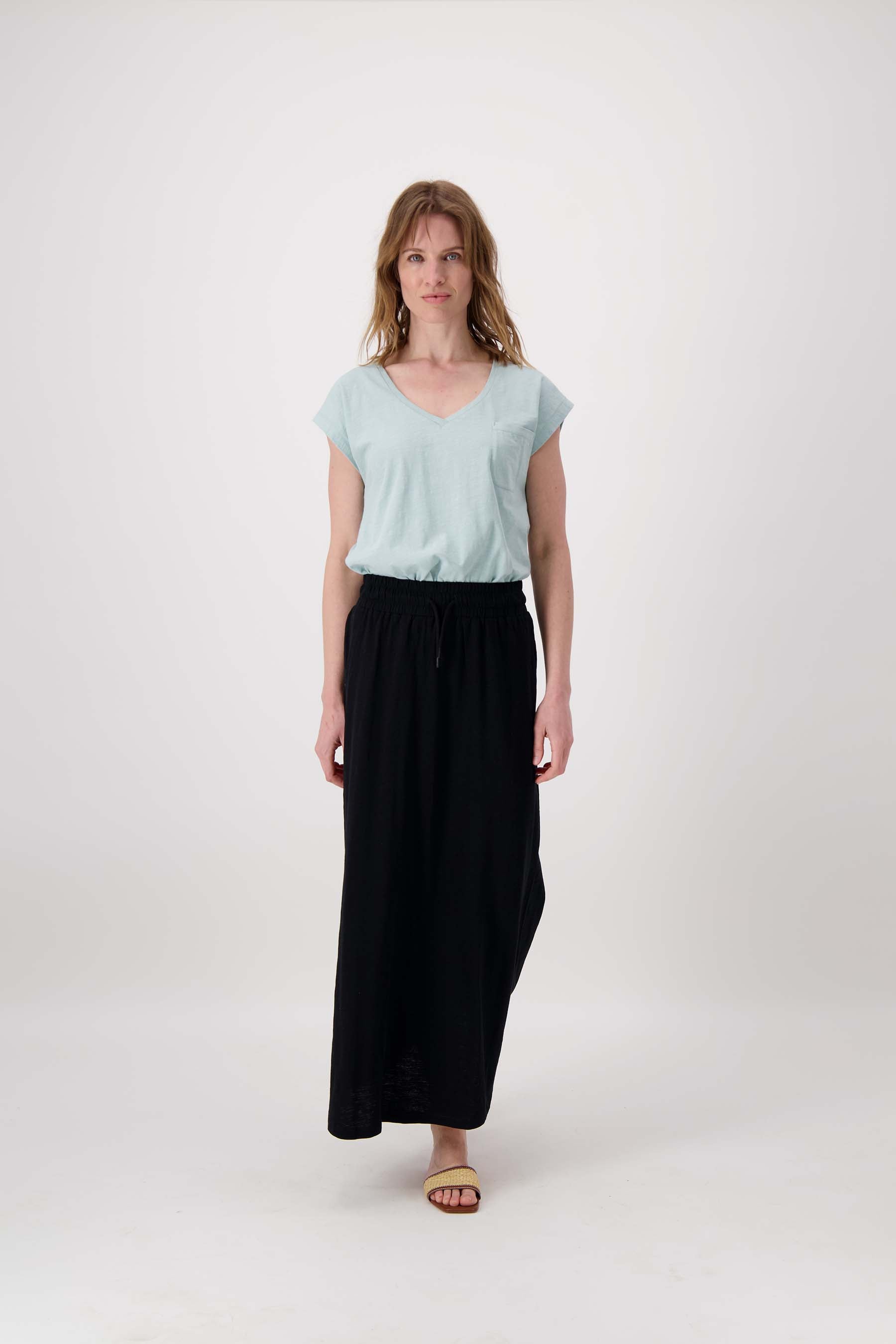 lange wijde jersey rok
