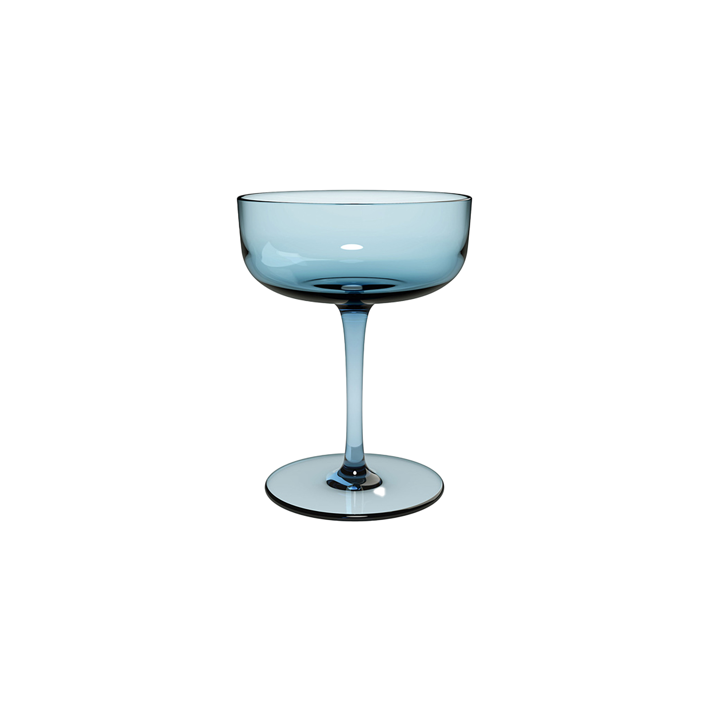 Like Glass Champagne coupe glass Blue, 4.1 oz, crystal glass