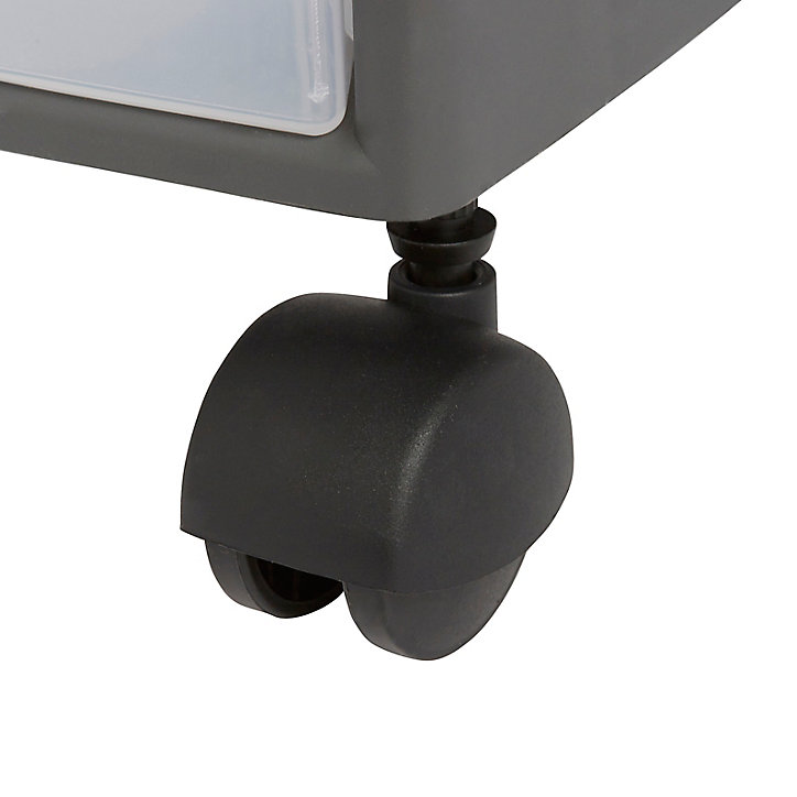 Tour en plastique 3 tiroirs Kontor gris H. 63,5 x L. 36,5 x 26 cm