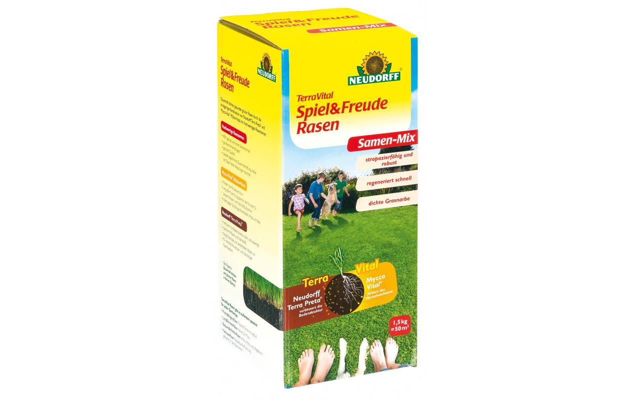 Rasensamen TerraVital Spiel & Freude, 1.5 kgRasensaatgut für einen strapazierfähigen und robusten Rasen