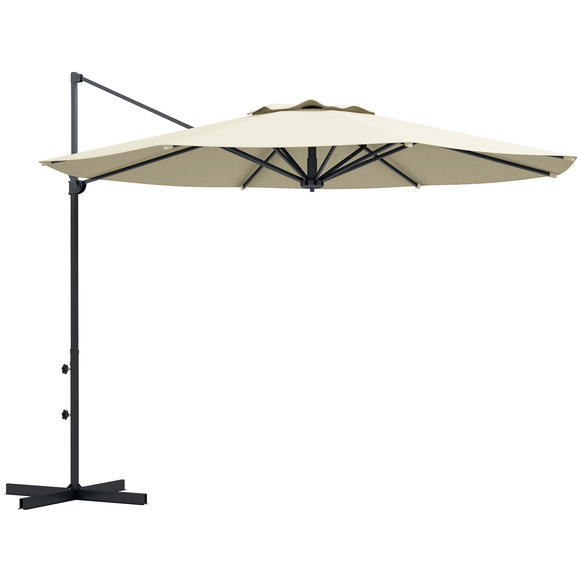 Guarda-sol de jardim Outsunny Cream