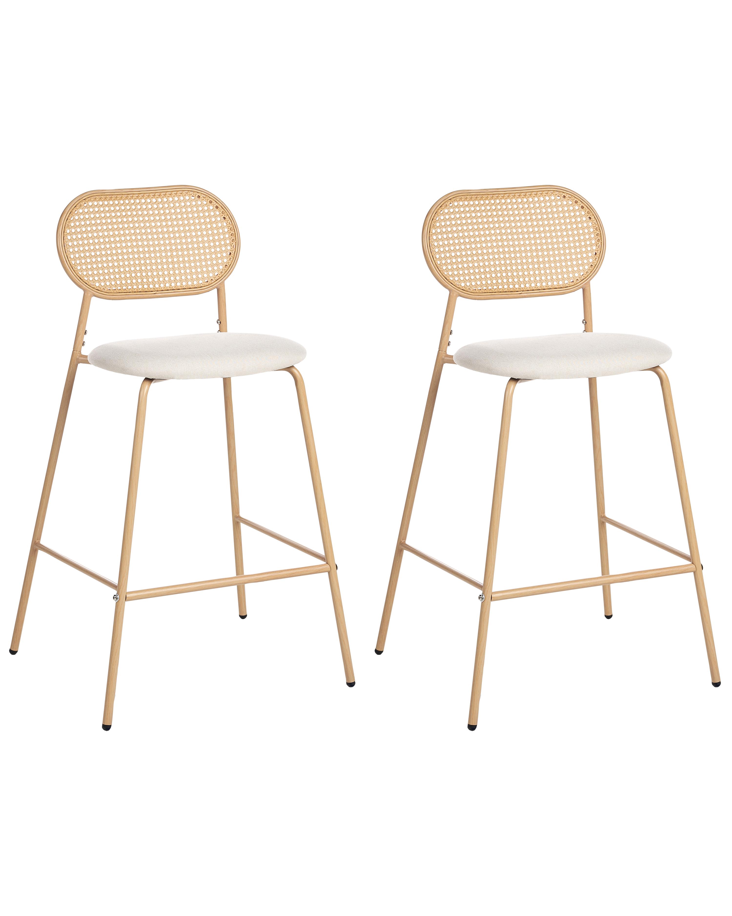 Set van 2 barstoelen ADAVER Lichtbruin