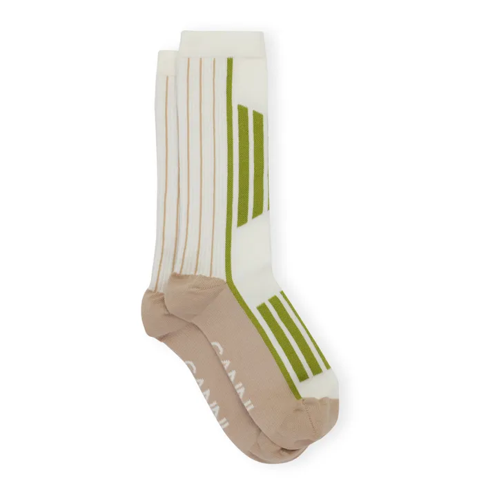 Ganni Chaussettes Sport Coton Bio | Beige