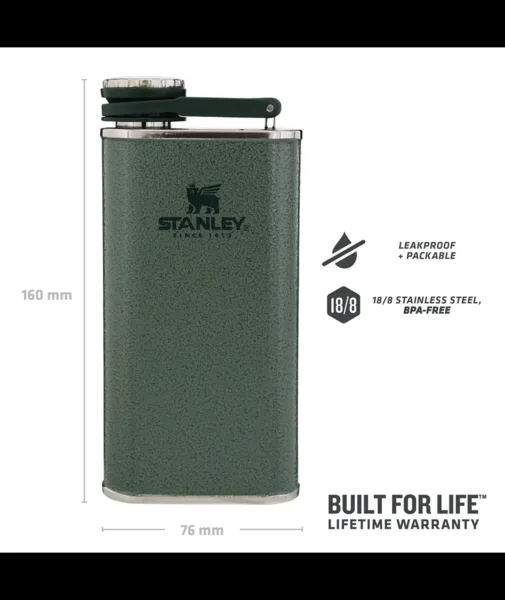 Stanley Classic Wide Mouth Flask 0.23L Hammertone Green