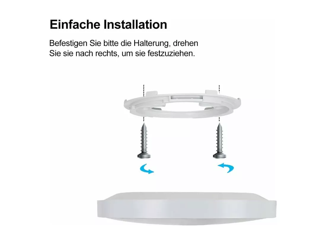NETTLIFE Plafonnier LED 3000K 28cm Rond 17W IP44 Plat pour Chambre Salle de Bain Couloir