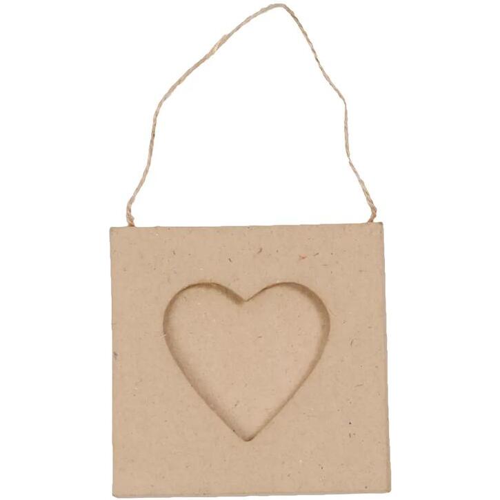 Mini cadre coeur 8x8cm - Kraft