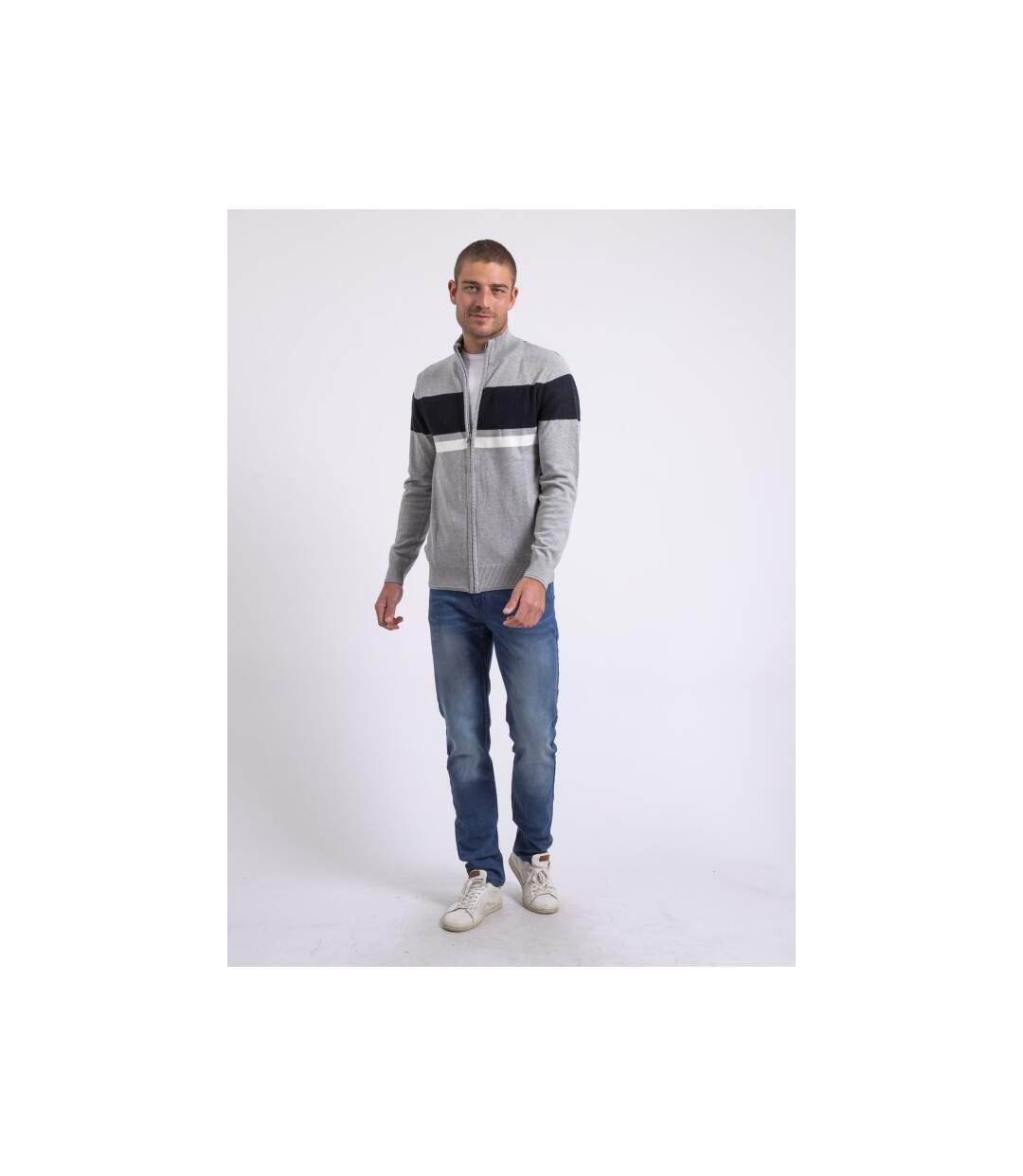 Gilet zippé col montant coton ALIGO