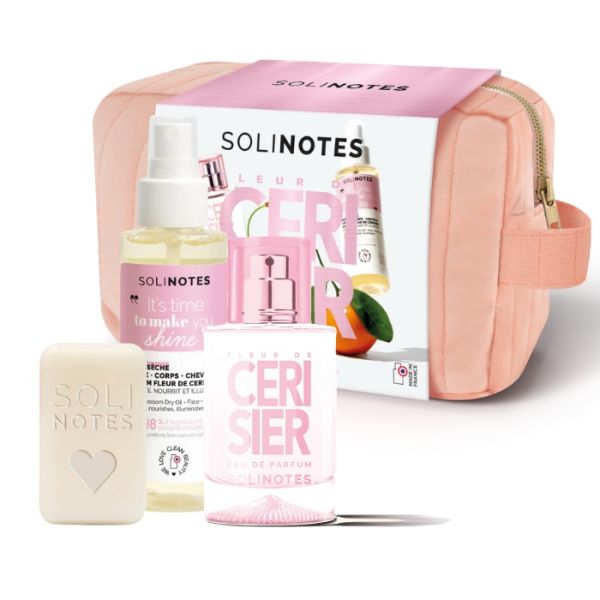 Trousse Fleur de Cerisier Eau de Parfum 50ml + Savon 100g + Huile Sèche 100ml Solinotes