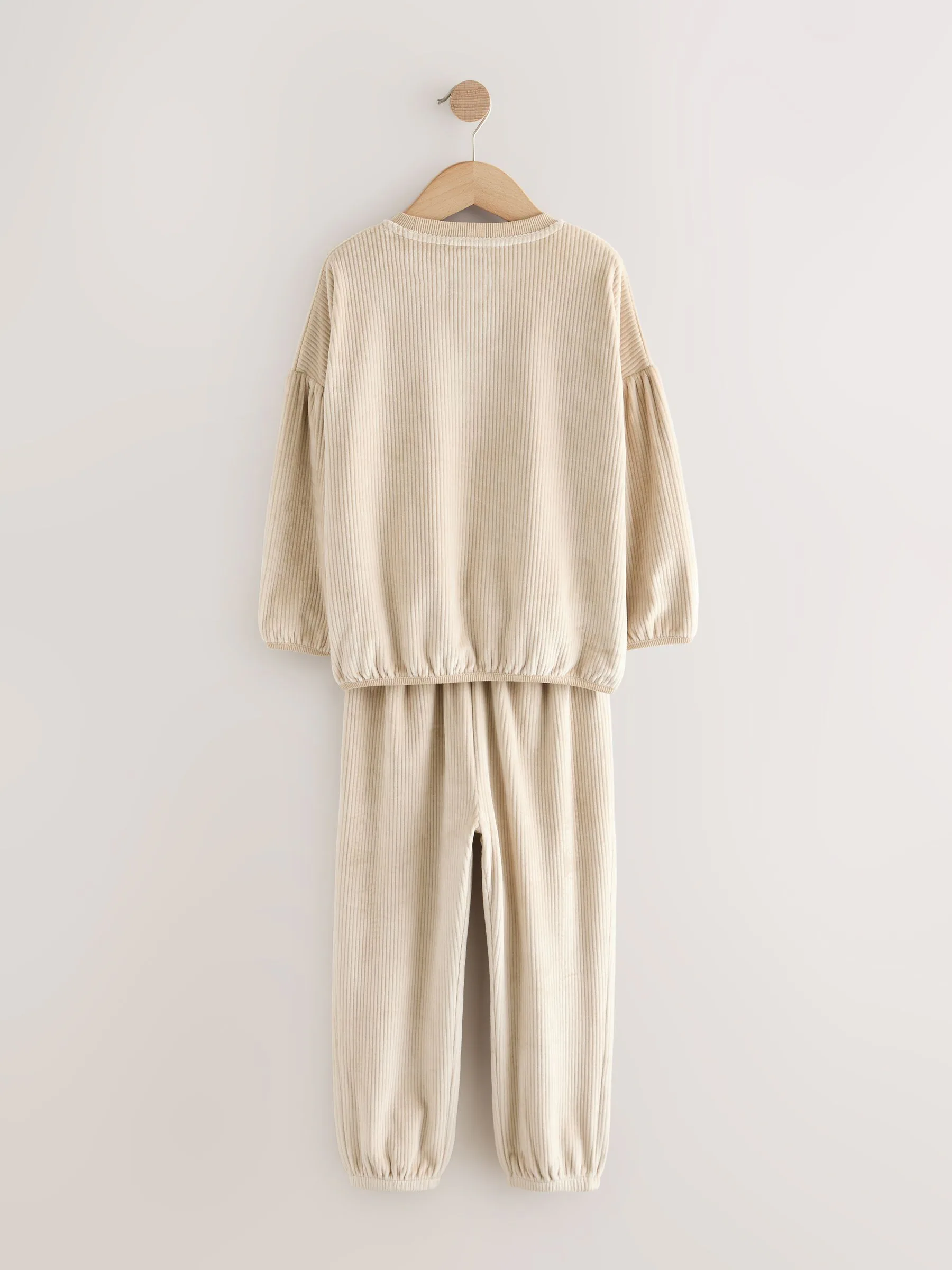 Crème geribbeld - Behaaglijke fleece pyjama (9 mnd-16 jr)
