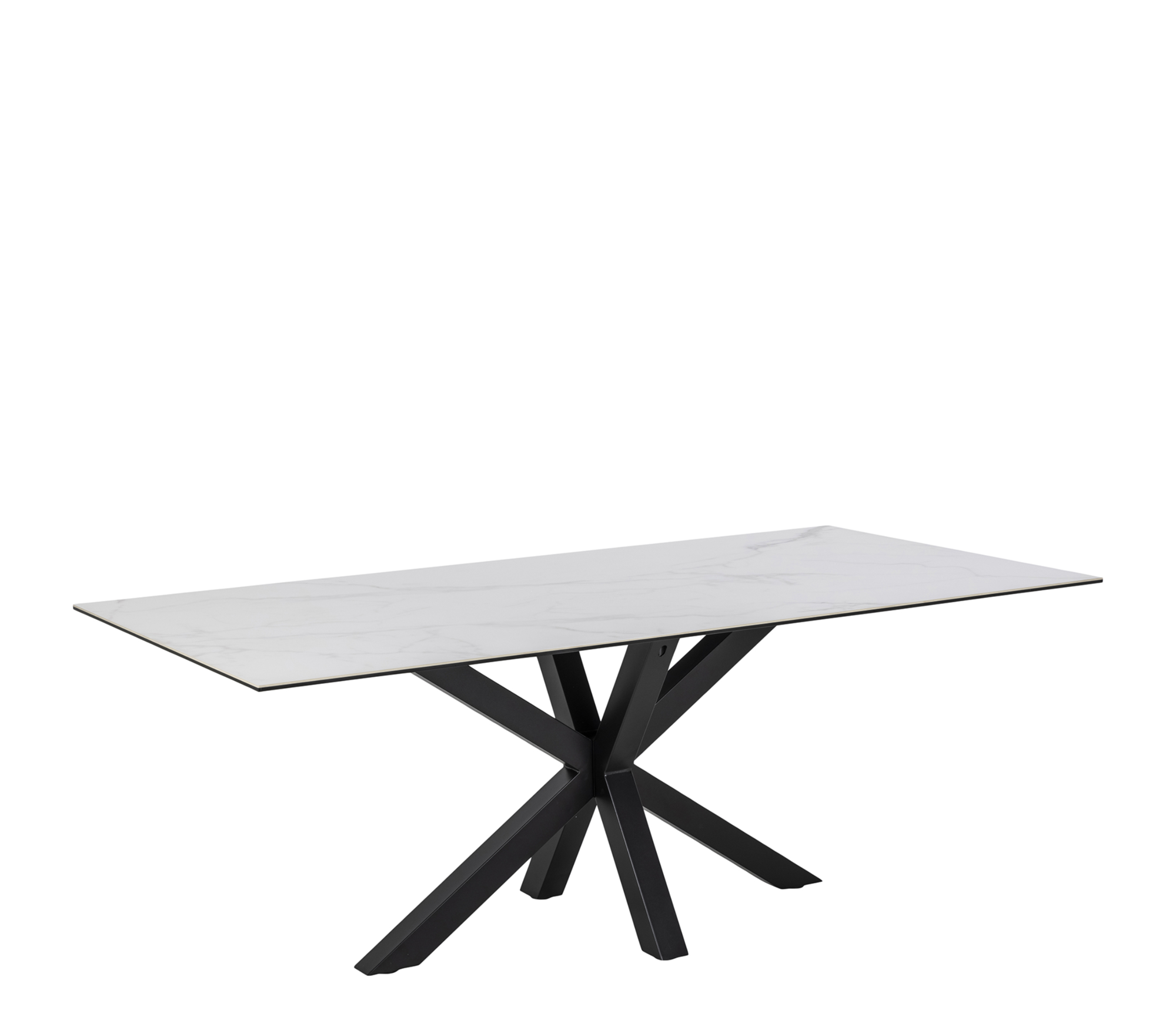 Eetkamertafel Cardiff - 200 x 100 cm - Keramiek wit blad