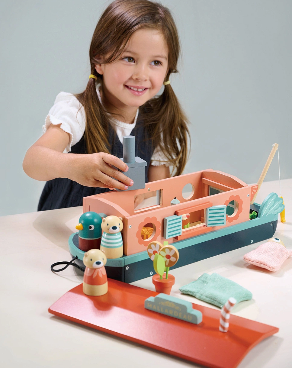 Spielfiguren-Set HAUSBOOT aus Holz