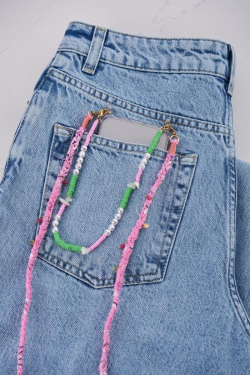 Roze bandana telefoonkoord