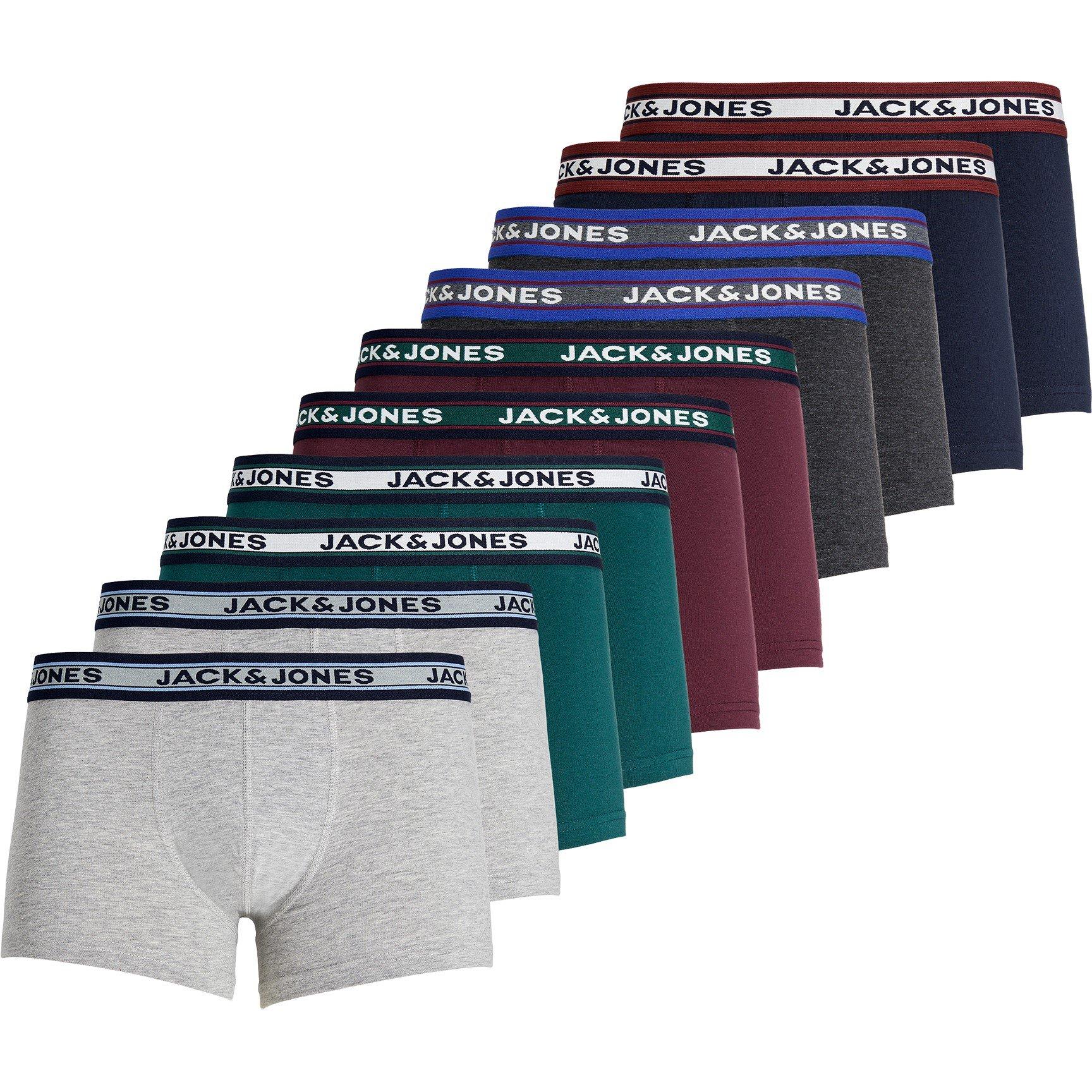 Jack and Jones Solid Mens 10 Pack Boxer Trunks
