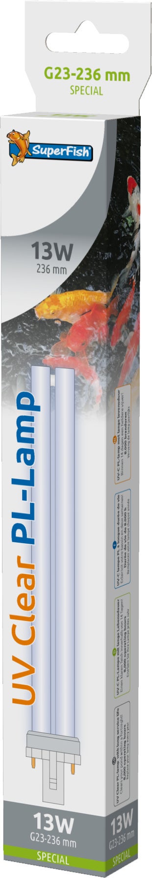 Superfish aquarium verlichting UV lamp 13 W 4 x 2,5 x 23,6 cm