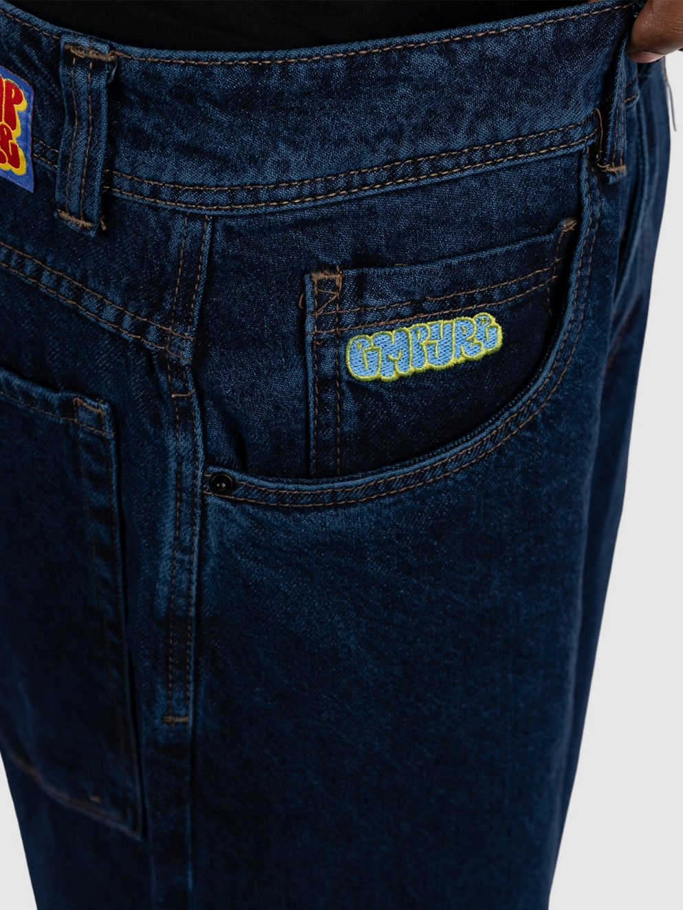Empyre Ultra Wide Sk8 Denim Shorts evening dark blue