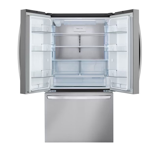 Refrigerador LG Counter-Depth MAX de 26,5 pés cúbicos com portas francesas e máquina de gelo (aço inoxidável) ENERGY STAR