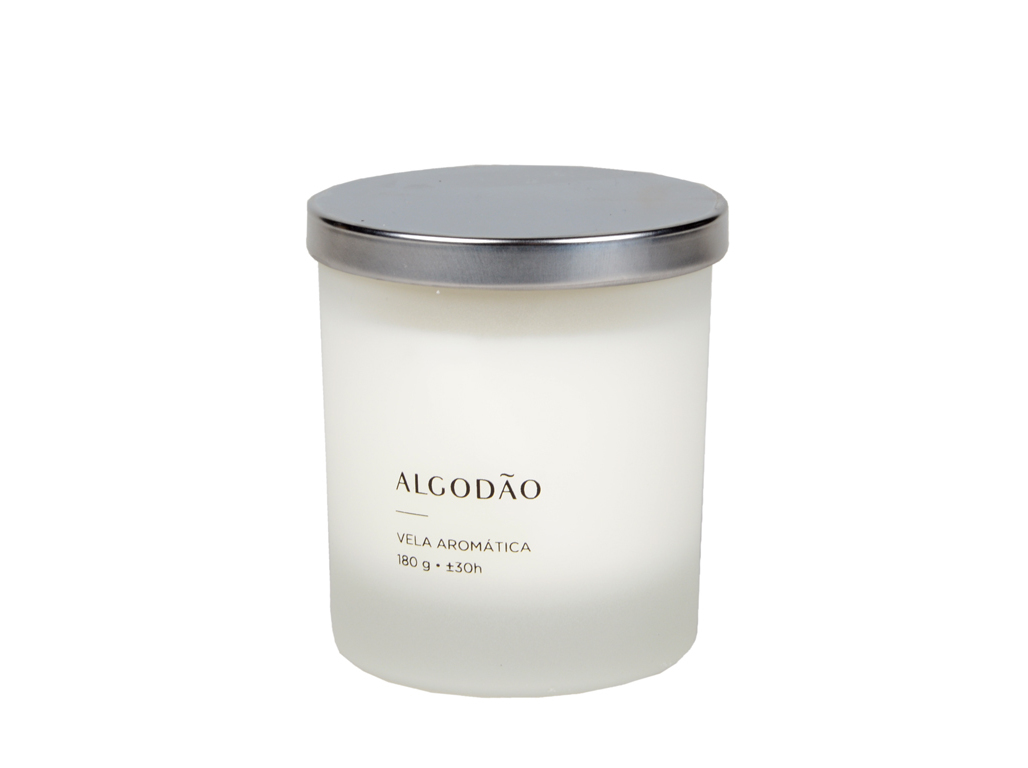 VELA EM COPO VIDRO MANULENA ALGODÃO 180G