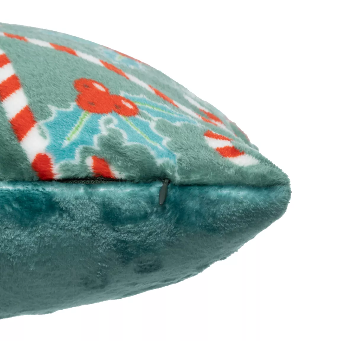 Coussin de Noël carré (40 cm) Houx et sucre d'orge