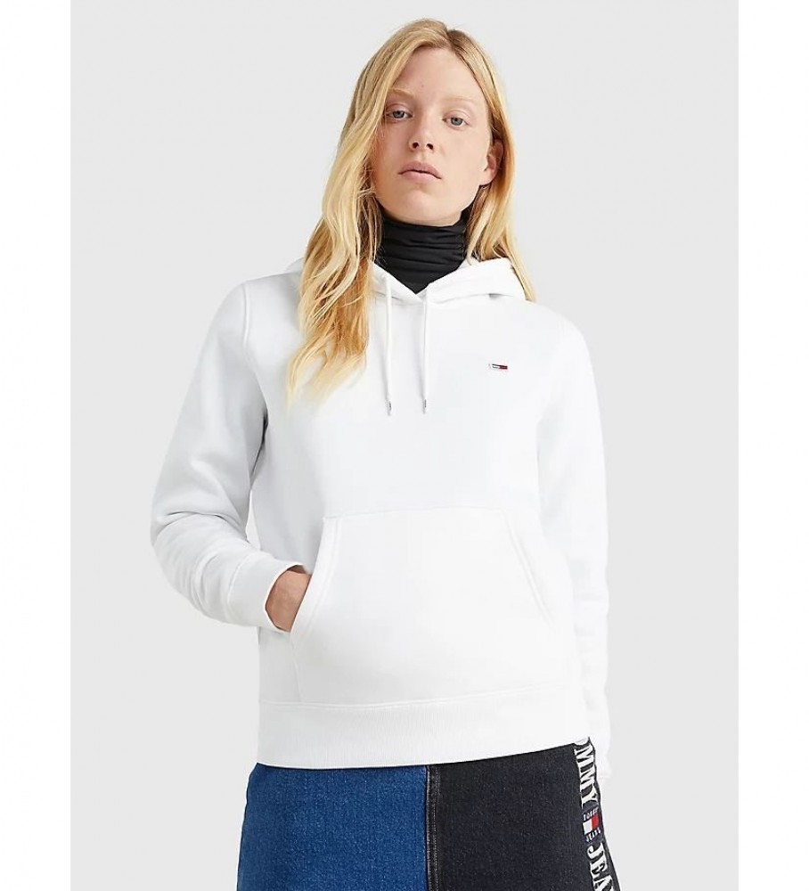Moletom Tommy Jeans Regular Fleece, Branco