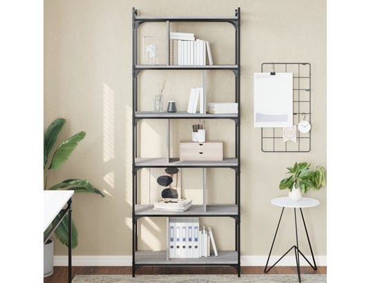 VIDAXL - Bibliothèque 6niveaux sonoma gris 76x32x192cm bois d'ingénie...