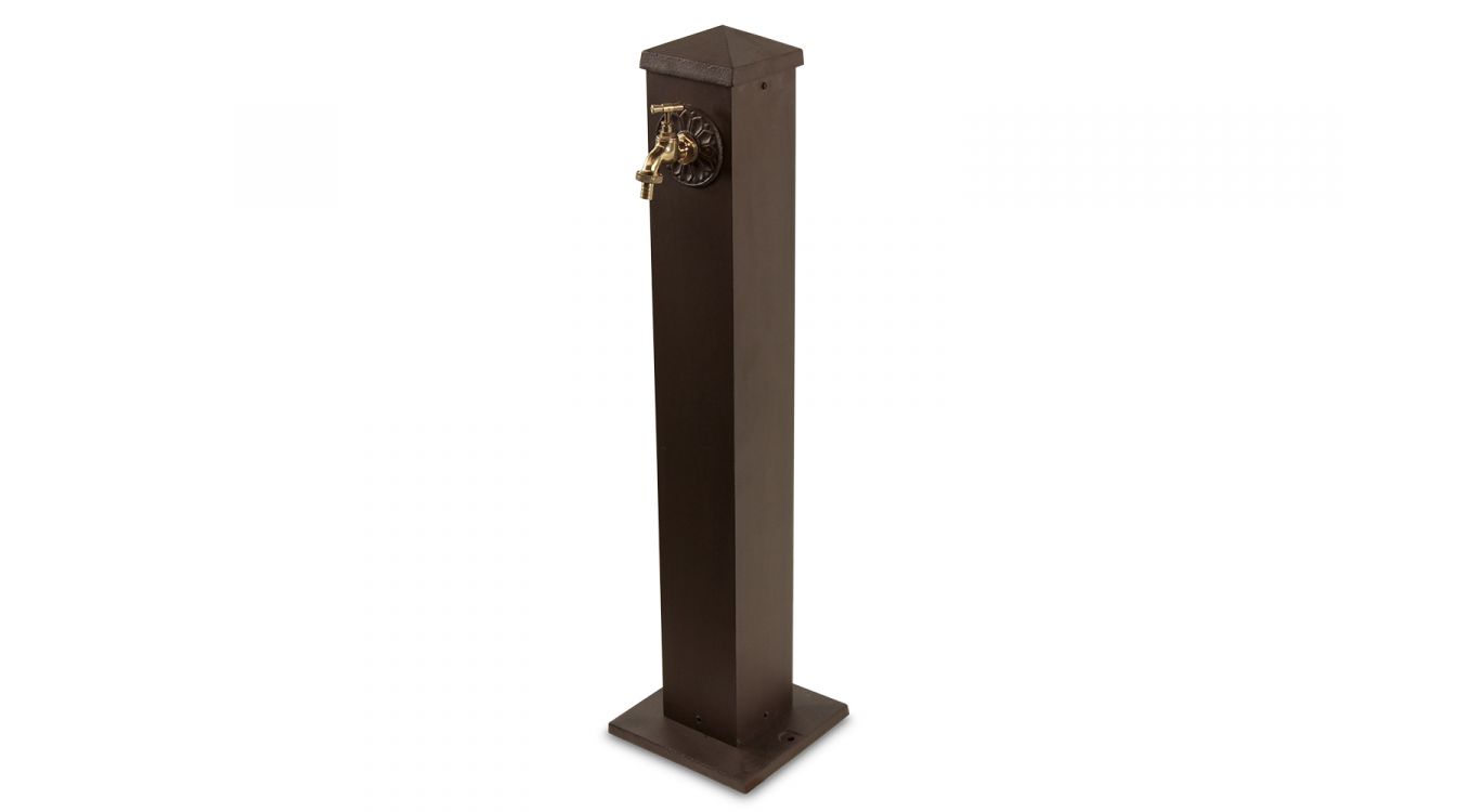 Fontaine de jardin aluminium marron 22.5x22.5x91cm