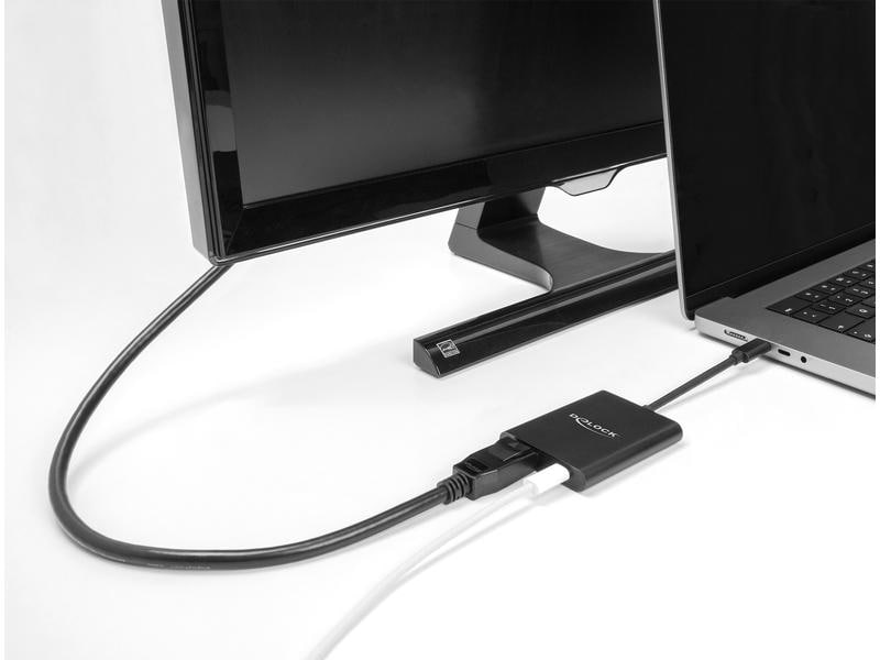 Delock Adapter 8K/60 Hz USB Type-C - DisplayPort Delock USB Type-C Adapter zu DisplayPort (DP Alt Mode) 8K mit HDR und Power Delivery 60 W