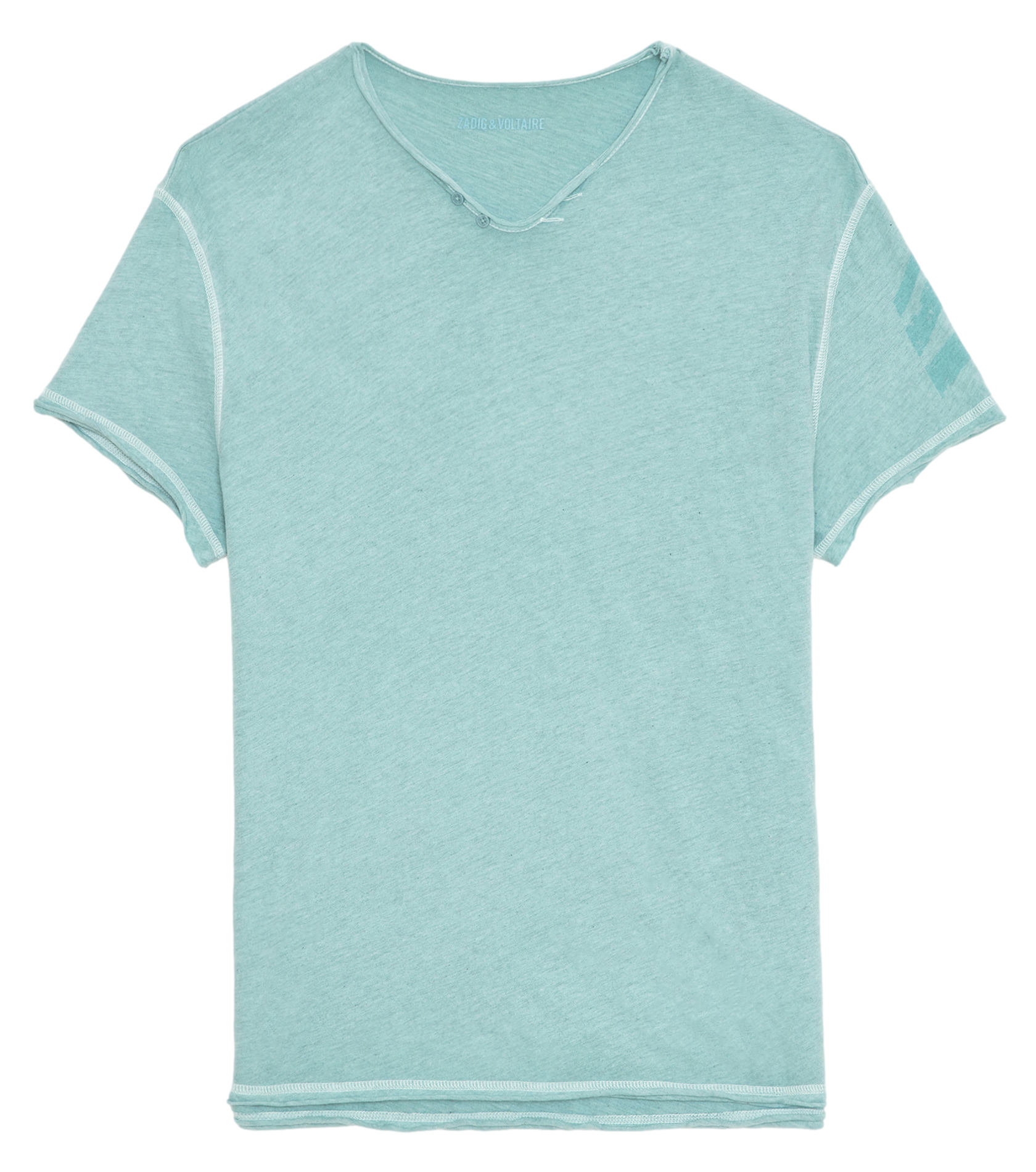 MONASTI - Tee-shirt col tunisien en coton | Bleu