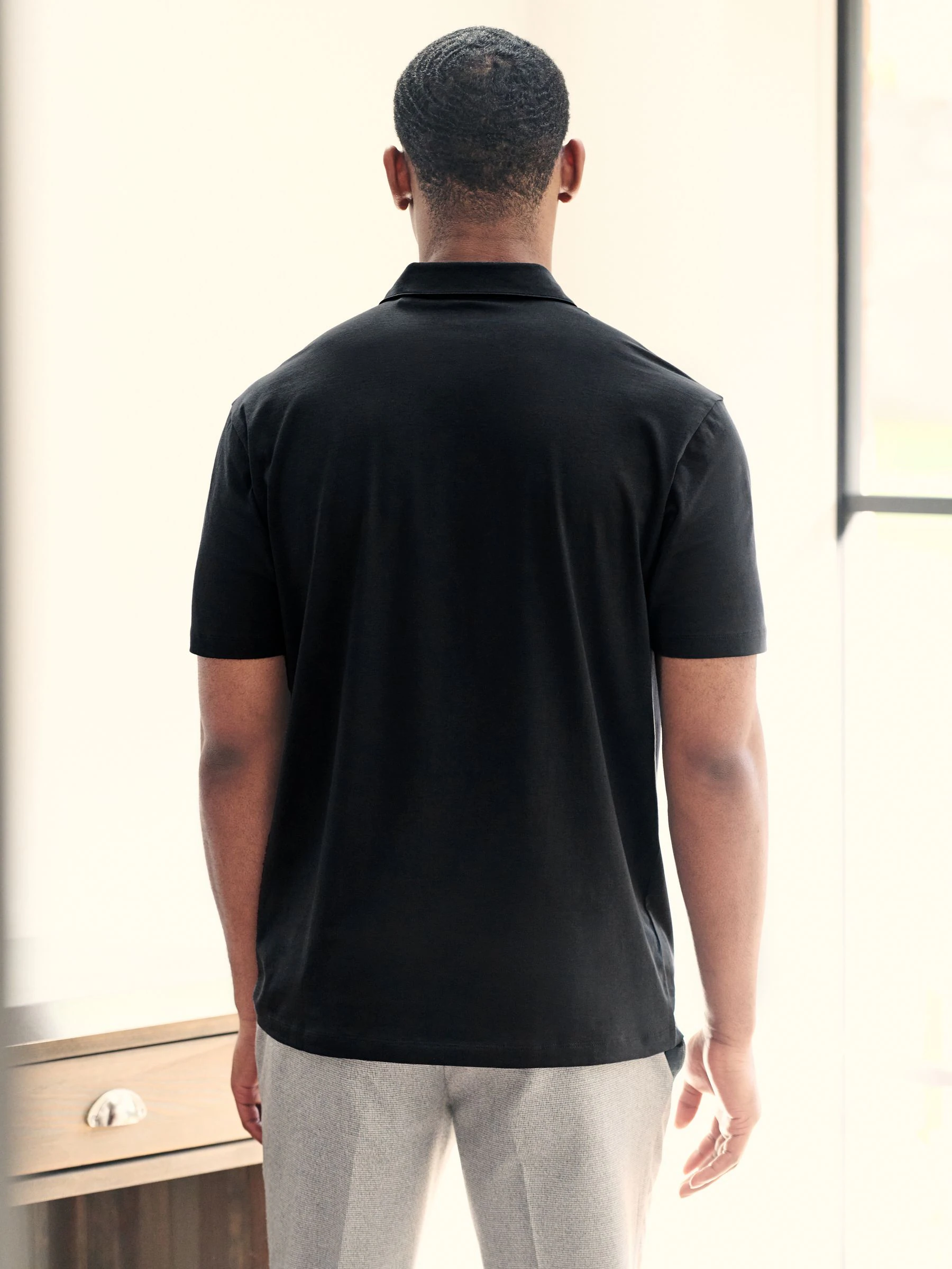 Zwart - Set van 3 jersey poloshirts met korte mouwen