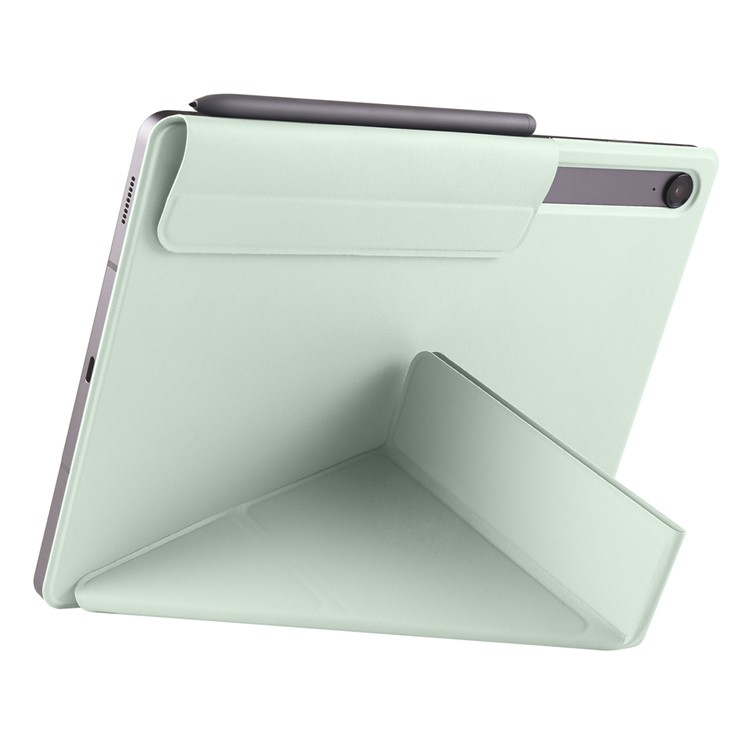 Samsung Galaxy Tab S10 Lite / S10 FE / Tab S9 FE / Tab S9 Smart Cover Leder Tasche Schutzhülle Magnetcover Origami Flip Case - Hellgrün