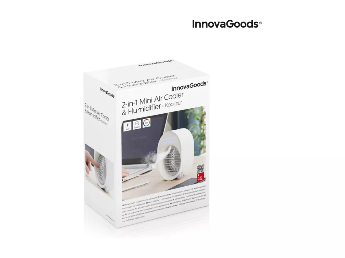 Mini-climatiseur Humidificateur à Ultrasons avec LED Koolizer InnovaGoods