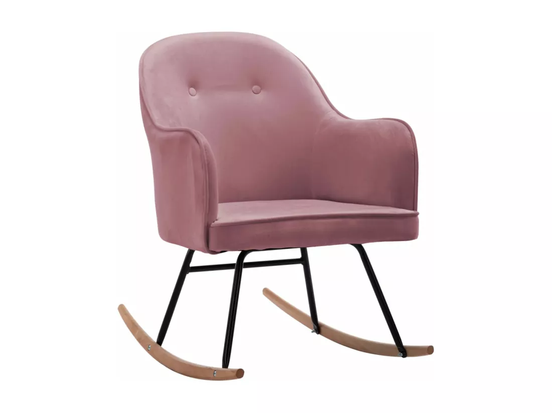 Chaise à bascule Rose Velours