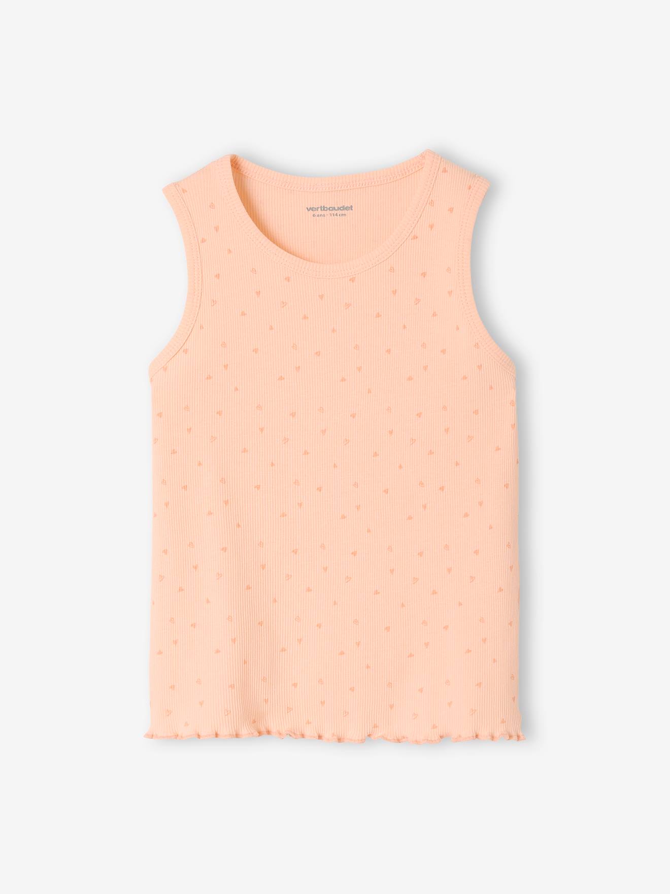 Conjunto de pijama rosa claro estampado com shorts e bolsa de malha canelada para meninas