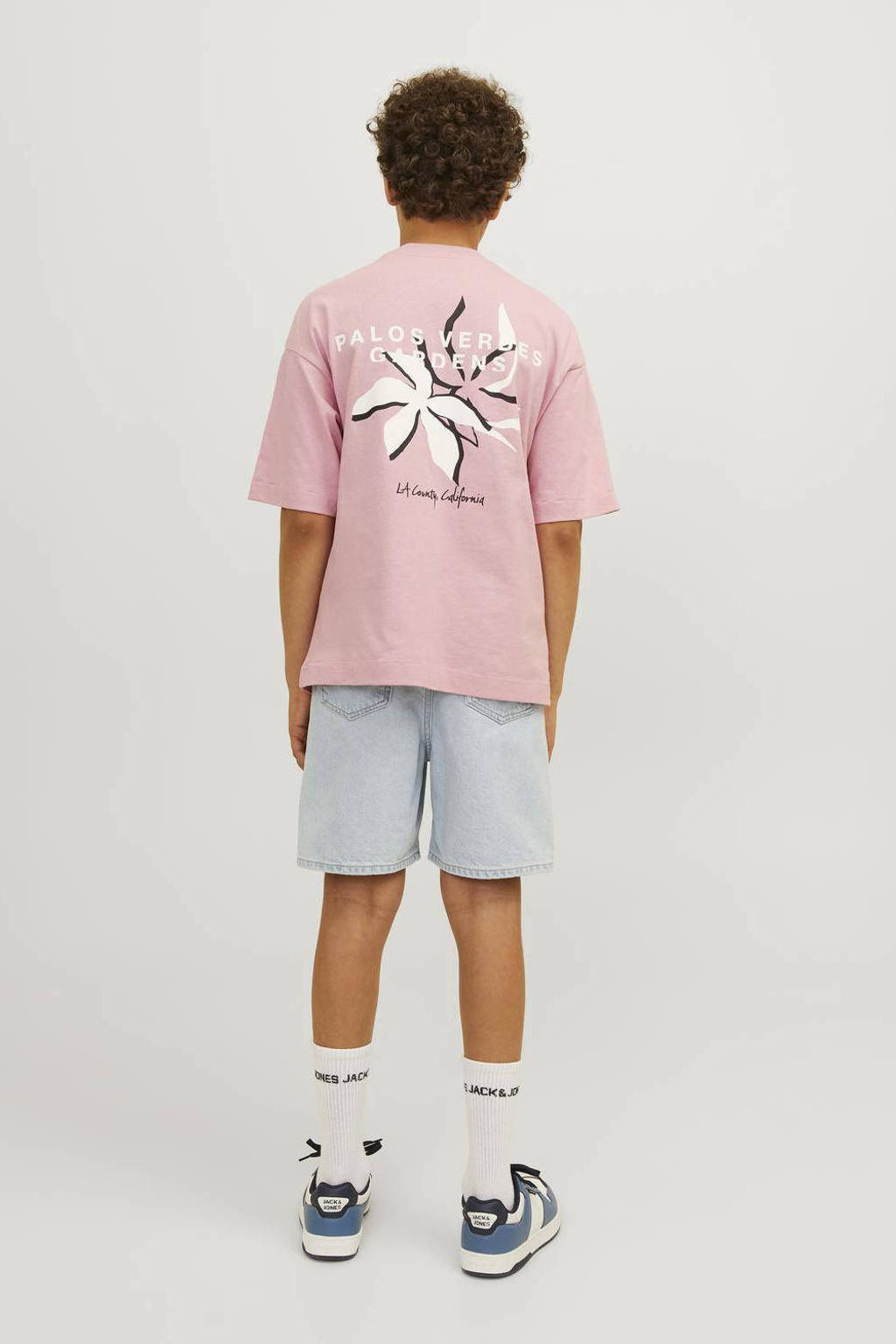 JACK & JONES T-shirt JORFARO met backprint zachtroze