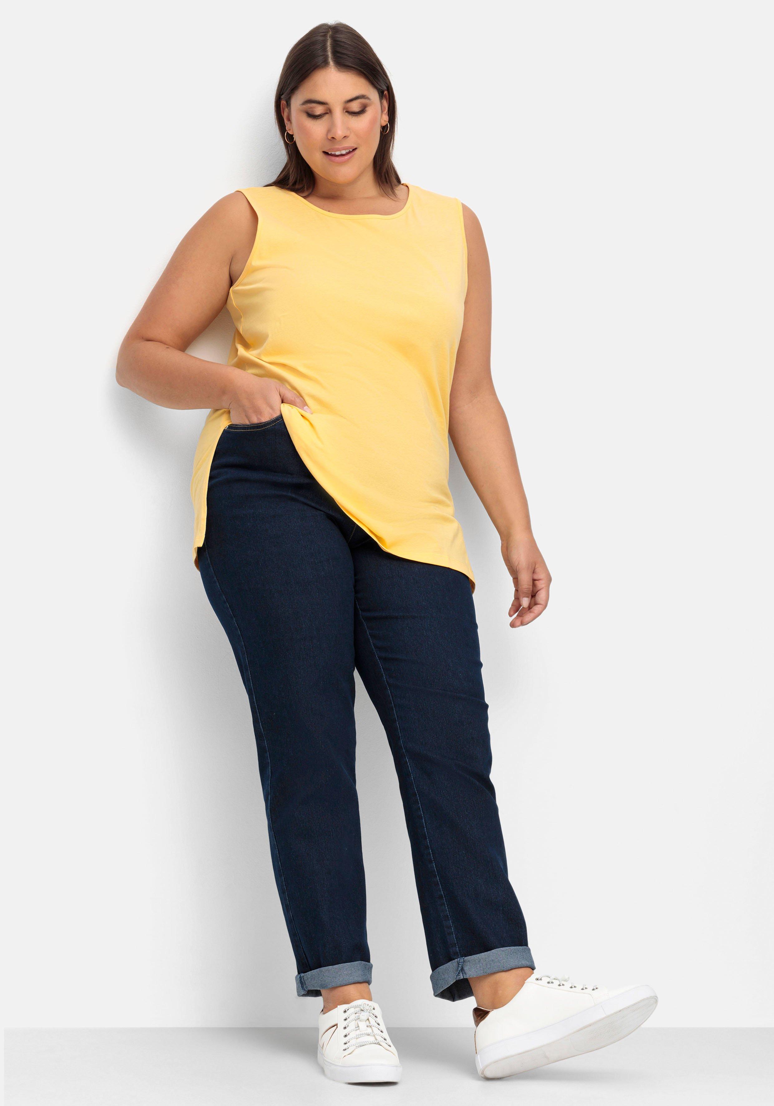 Gerade Stretch-Jeans mit Komfortbund