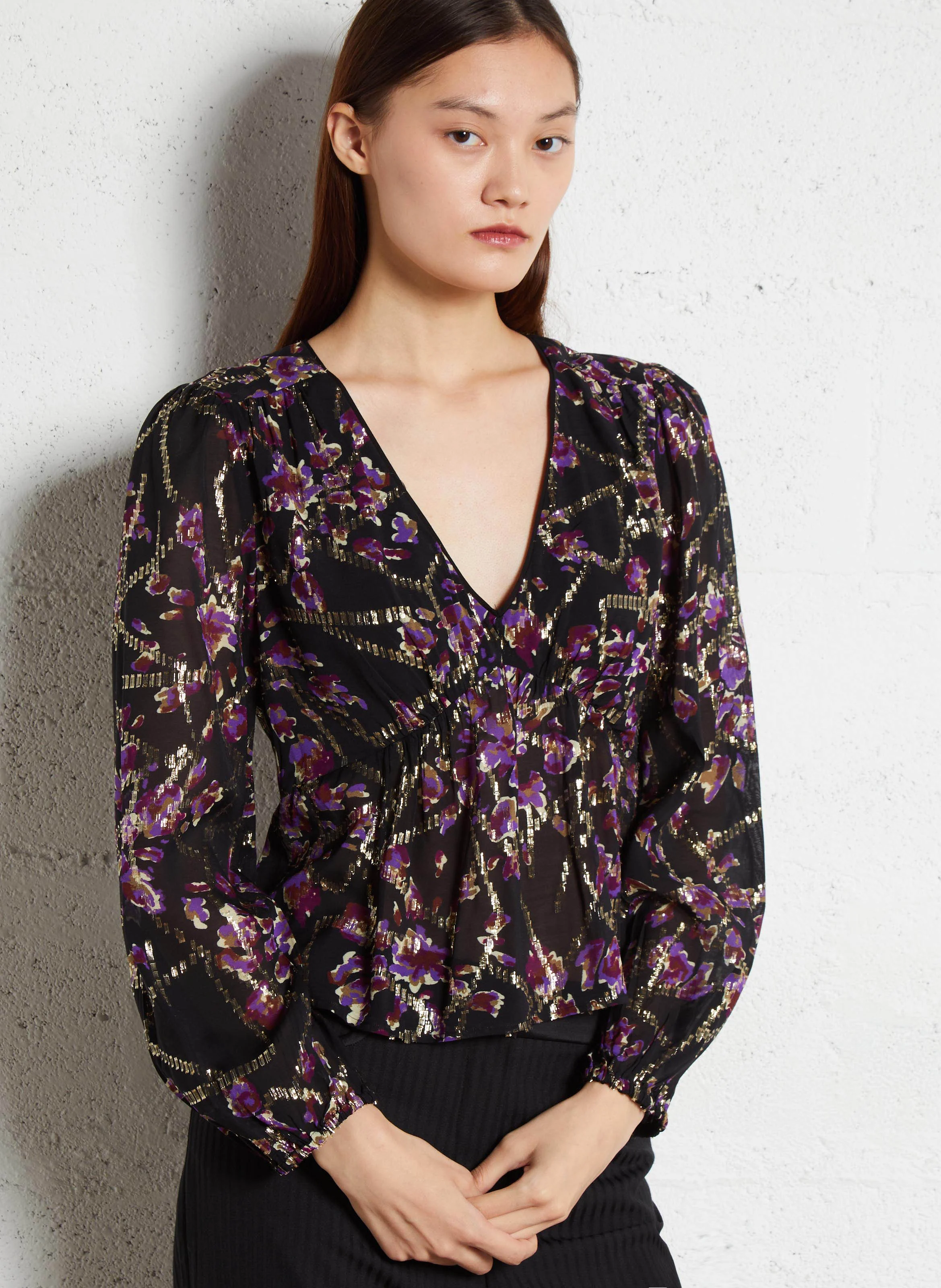 DIVINE - Blouse droite imprimée| Noir