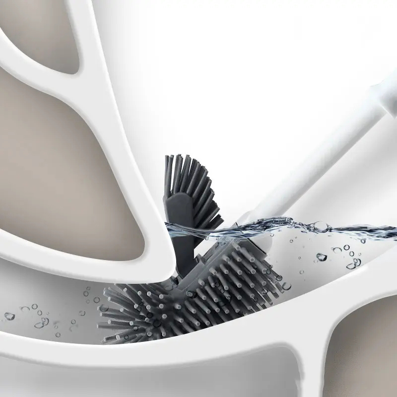 Silikon WC Bürste Toiletten Abfluss Reiniger mit Halterung - Grün