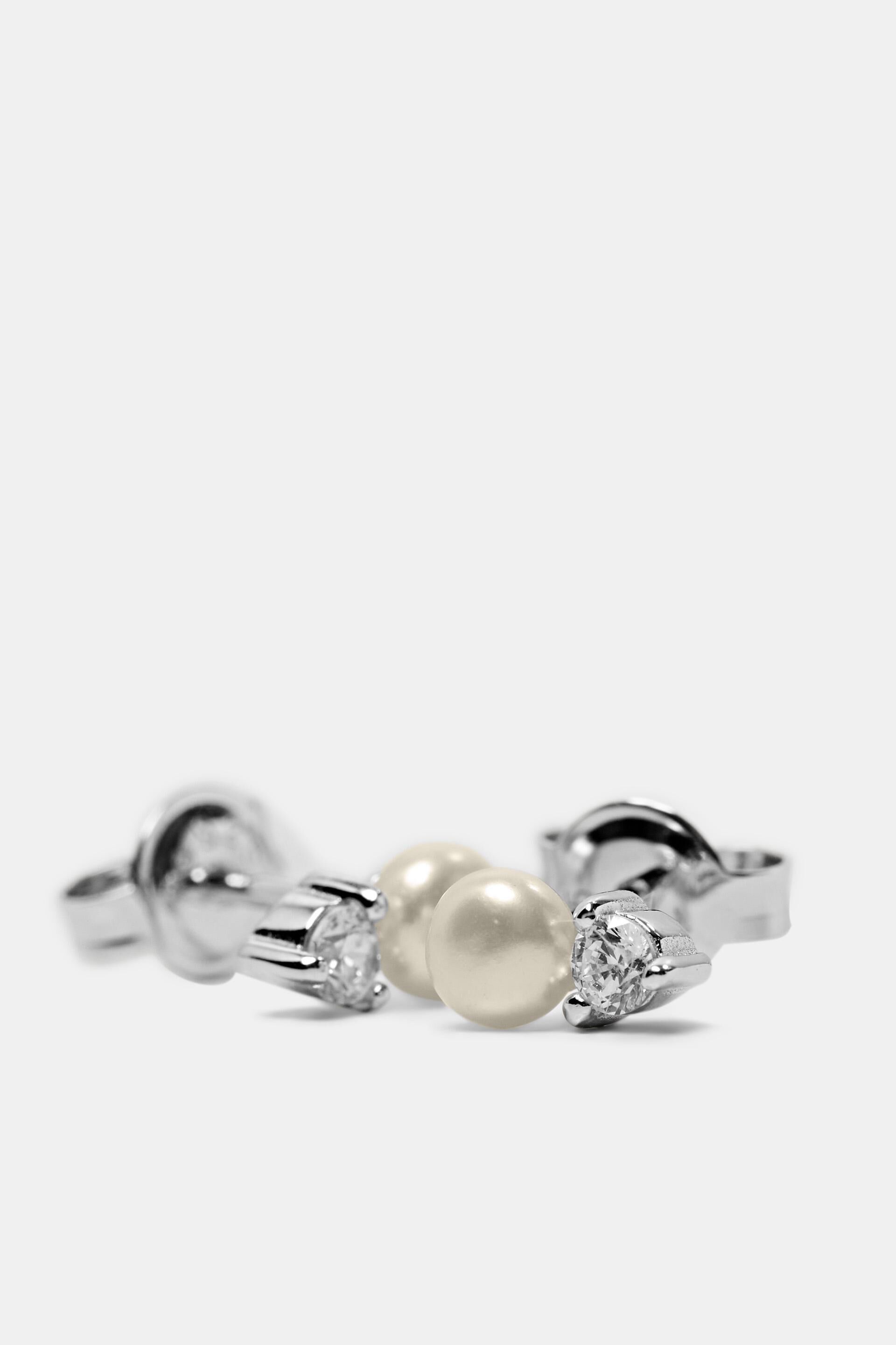 Boucles d'oreilles en argent sterling à pierres de zircon cubiques